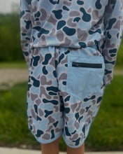 Load image into Gallery viewer, Blue Camo Swim Trunks