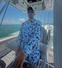 Load image into Gallery viewer, Blue Camo Swim Trunks